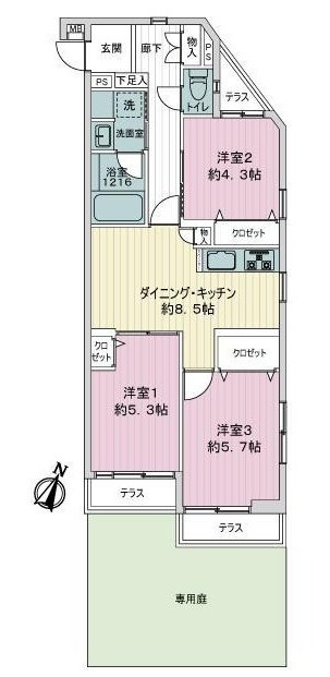 ライオンズマンション中野第2-間取り