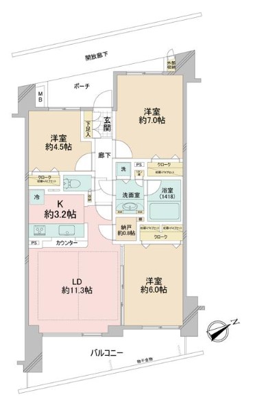 中野坂上パークホームズ-間取り