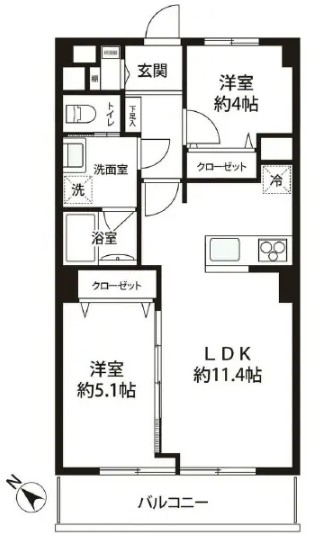 日商岩井第2方南町マンション-間取り