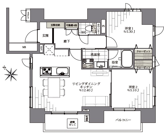 イニシアイオ東中野-間取り