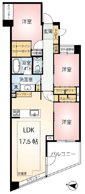 クレッセント東中野レジデンス-間取り