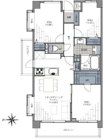 中野方南町グランドハイツ-間取り
