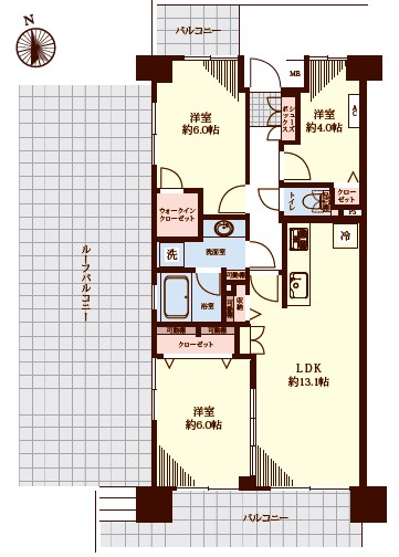 中野方南町グランドハイツ-間取り