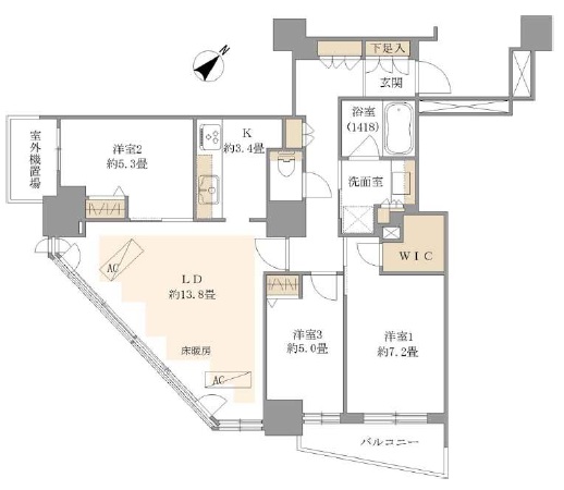 パークタワー東中野-間取り