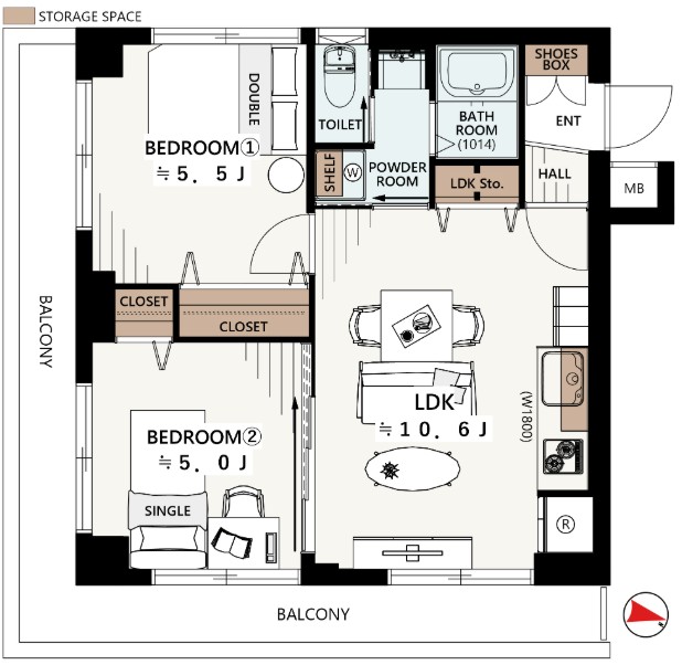 中野オリンピックマンション-間取り