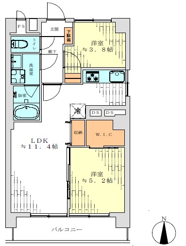 日商岩井方南町マンション-間取り