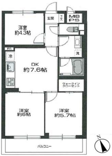 藤和中野コープ-間取り