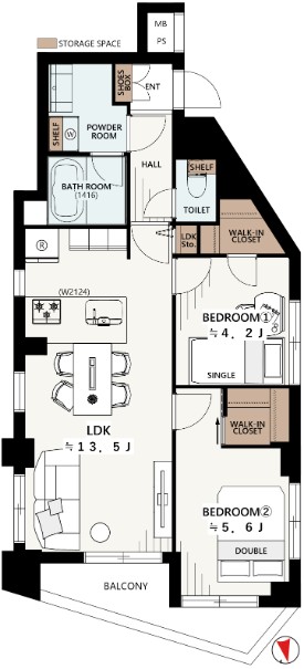 中野坂上アムフラット-間取り