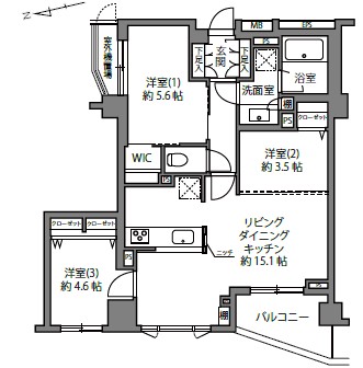 中野文園パークハウス-間取り