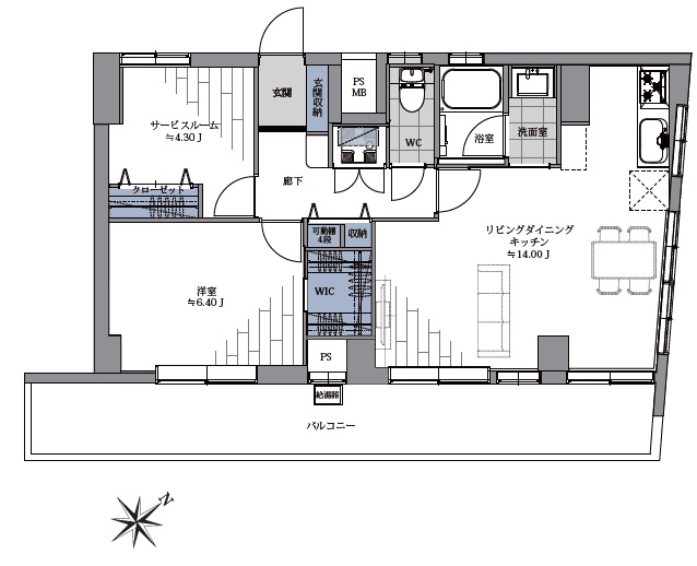 中野住研コーポ-間取り