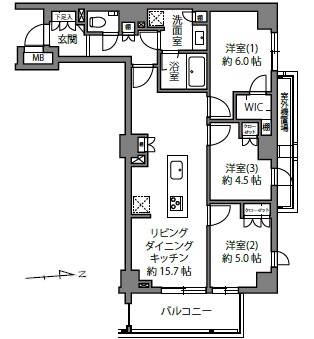 オープンレジデンシア中野-間取り