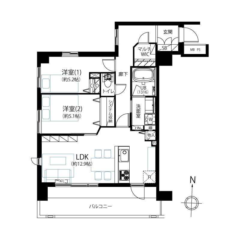 ライオンズシティ中野-間取り