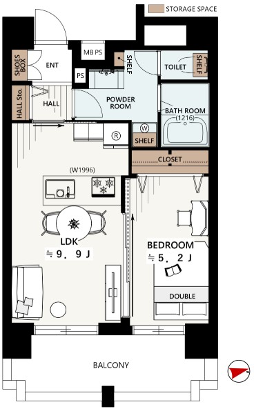 ラグジュアリーアパートメント東中野Ⅱ-間取り