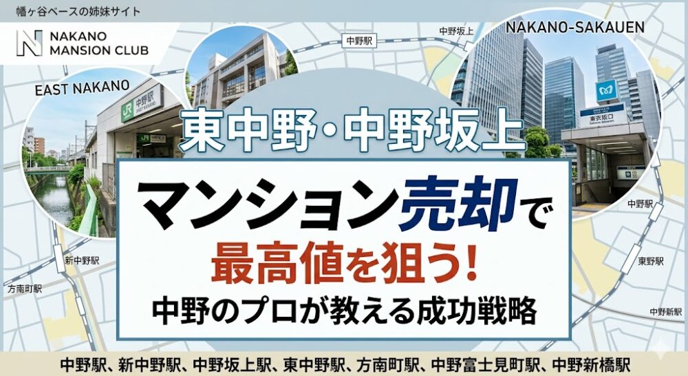 【東中野・中野坂上版】中野マンション俱楽部の不動産売却戦略！