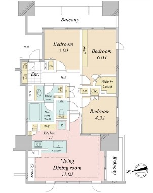 オーベルアーバンツ東中野-間取り