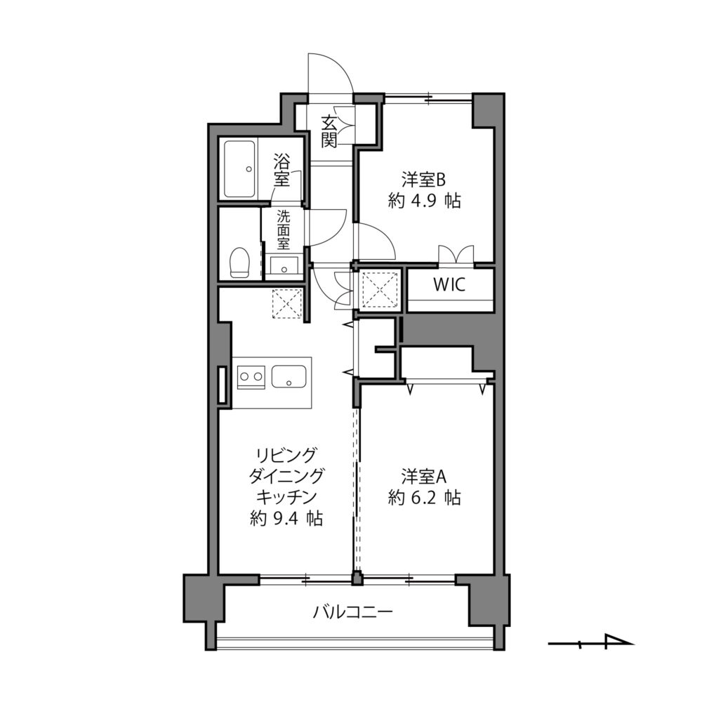 日商岩井方南町マンション-間取り