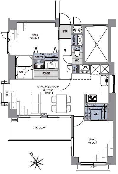 マートルコート東中野-間取り