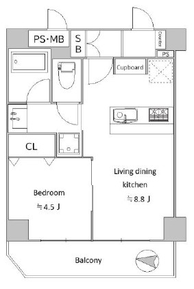 モナークマンション第2方南（A号棟）-間取り